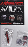 Annihilator – Annihilator - CD ALBUM BOX SET with KEYRING, BADGES & STICKER SHEET (used)