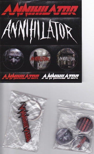 Annihilator – Annihilator - CD ALBUM BOX SET with KEYRING, BADGES & STICKER SHEET (used)