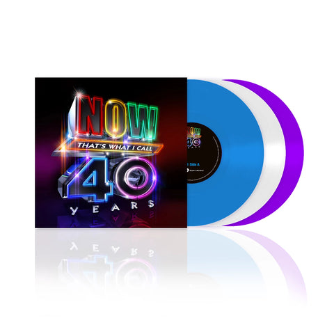 Now That's What I Call 40 Years - 3 x BLUE, WHITE & VIOLET COLOURED VINYL LP SET