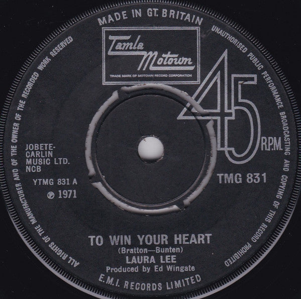 Laura Lee ‎– To Win Your Heart / So Will I - 7" Single (used)