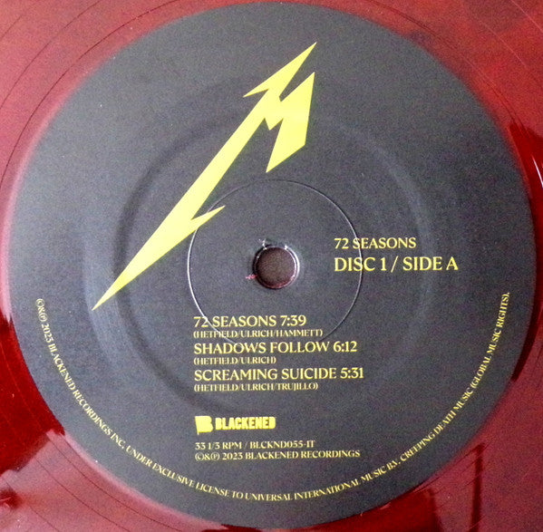 Metallica – 72 Seasons - 2 x RED & BLACK MARBLED COLOURED VINYL LP SET
