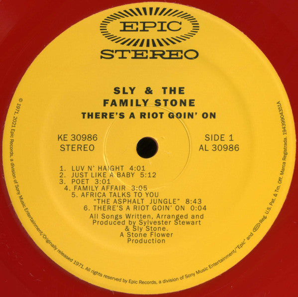 Sly & The Family Stone – There's A Riot Goin' On - RED COLOURED VINYL LP
