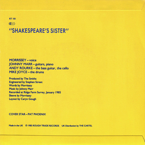 The Smiths – Shakespeare's Sister - 7" in PICTURE COVER (used)