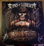 Sons Of Liberty – Aces & Eights- BLUE COLOURED VINYL LP + EXTRAS - SIGNED  - NUMBERED (used)