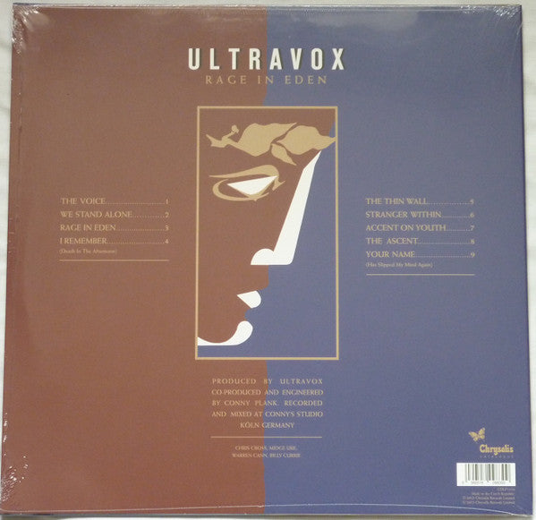 Ultravox – Rage In Eden - PICTURE DISC VINYL LP - 40th Anniversary Edition