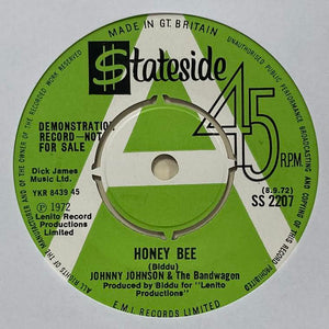 Johnny Johnson & The Bandwagon Honey Bee PROMO ISSUE 7" SINGLE