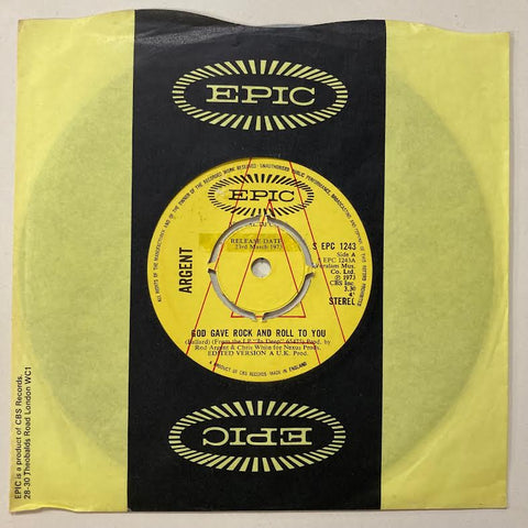 Argent God Gave Rock And Roll To You ORIGINAL PROMO ISSUE 7" SINGLE