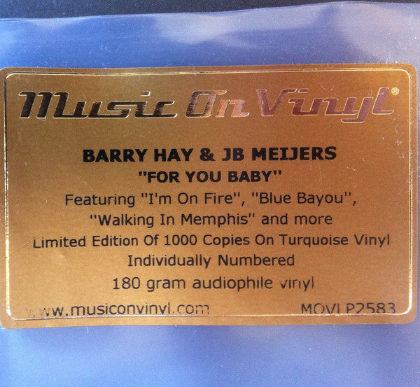 Barry Hay, J.B. Meyers ‎– For You Baby TURQUOISE COLOURED VINYL 180 GRAM LP