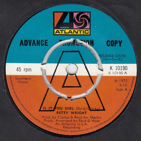 Betty Wright Is It You Girl 7" PROMO