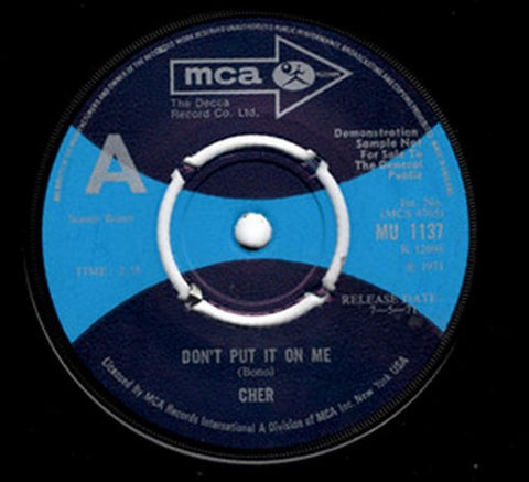 Cher - Don't Put It ON Me (7" Promo Copy)