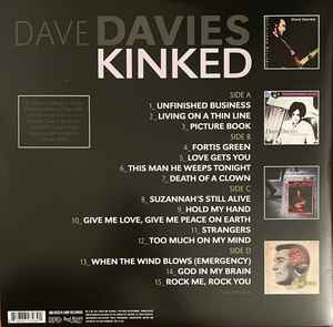 Dave Davies - Kinked - 2 x PINK & BLUE COLOURED VINYL LP SET