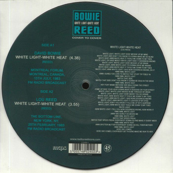 David Bowie & Lou Reed ‎– White Light-White Heat PICTURE DISC 7"