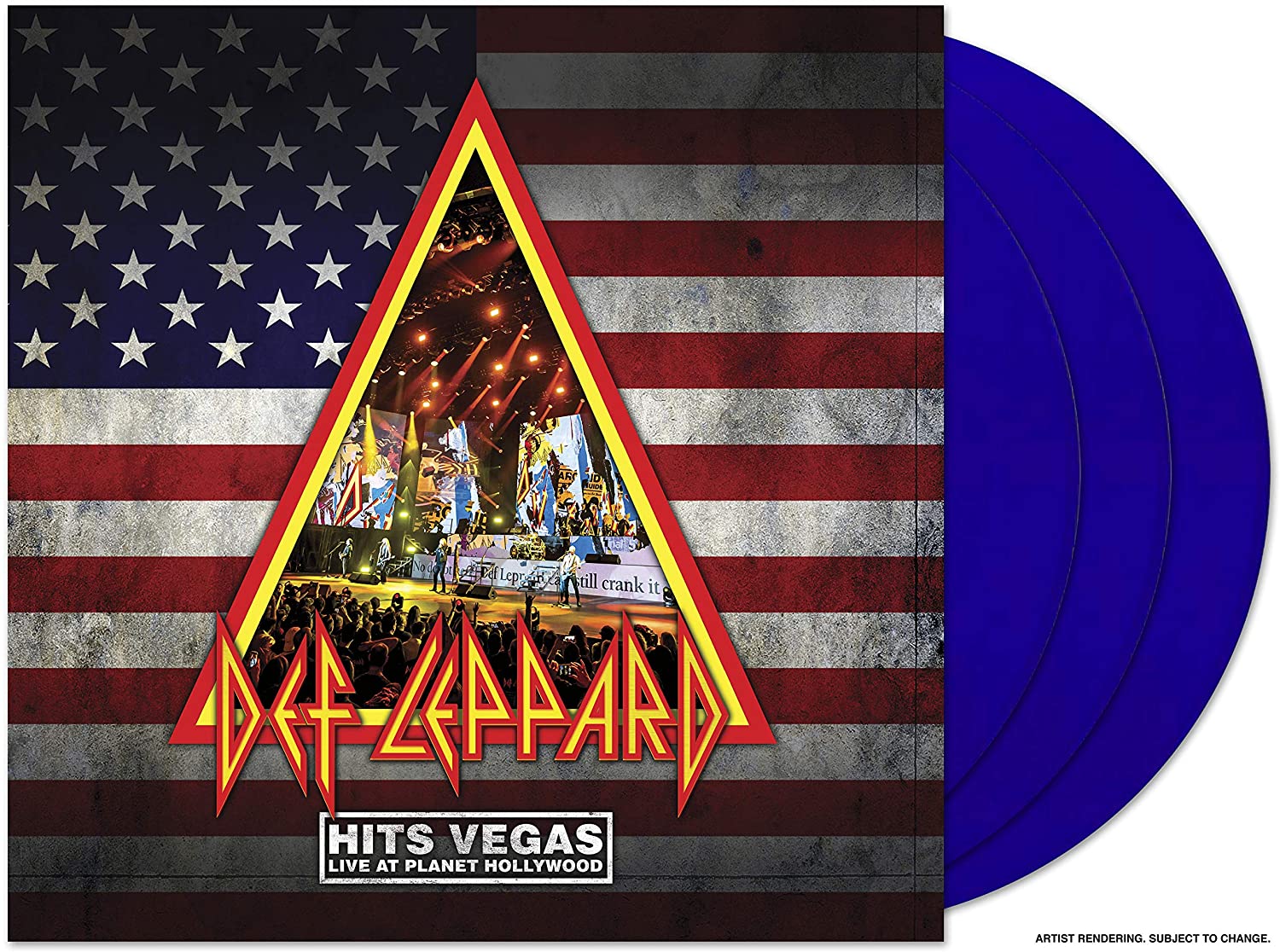 Def Leppard ‎– Hits Vegas - Live At Planet Hollywood 3 x TRANSPARENT BLUE COLOURED VINYL LP SET