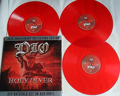 Dio ‎– Holy Diver Live 3 x RED COLOURED VINYL LP SET