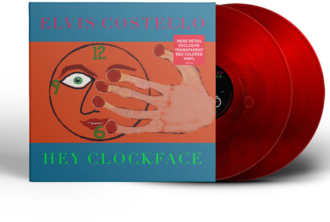 Elvis Costello Hey Clockface TRANSPARENT RED COLOURED VINYL LP