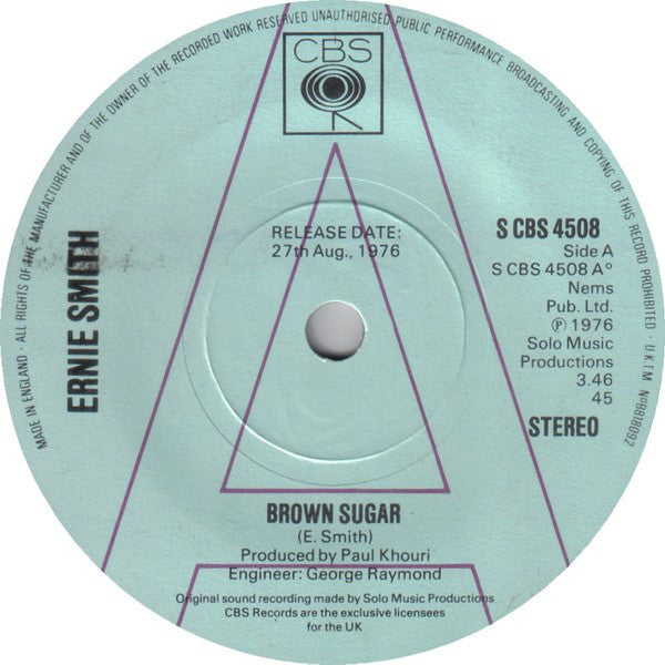 Ernie Smith - Brown Sugar - PROMO Only Issue 7" SINGLE (used)