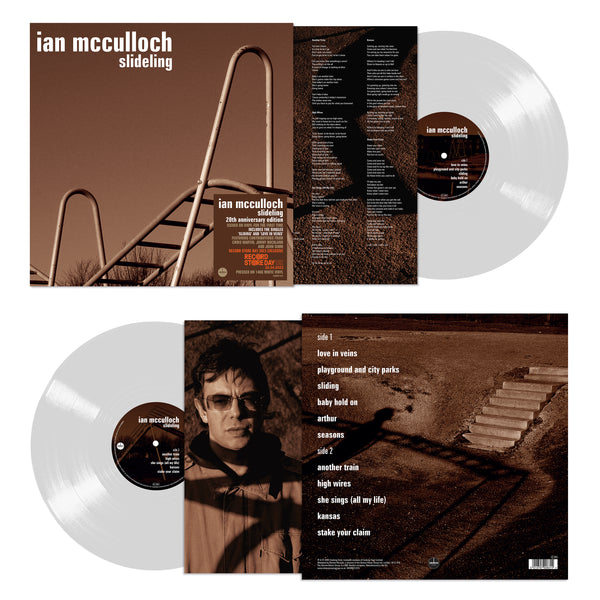 IAN MCCULLOCH - SLIDELING  - WHITE COLOURED VINYL LP - 20TH ANNIVERSARY EDITION)