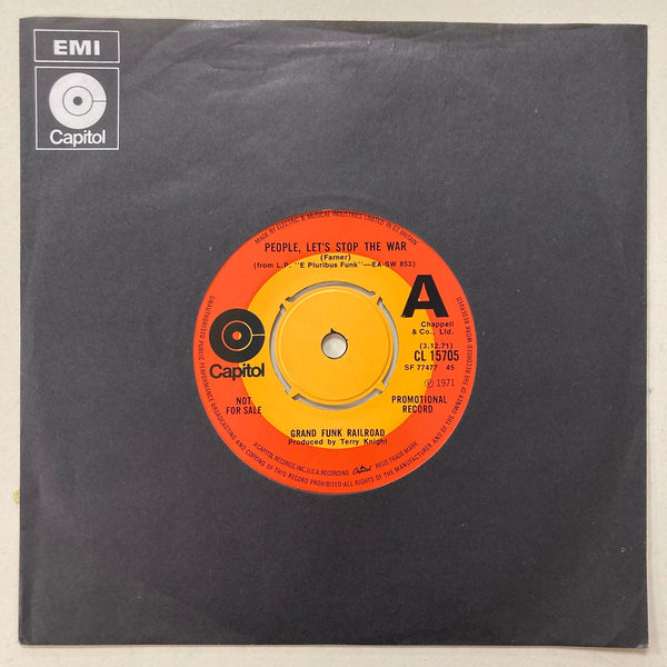 Grand Funk Railroad - People Let's Stop The War - ORIGINAL PROMO 7" SINGLE (used)