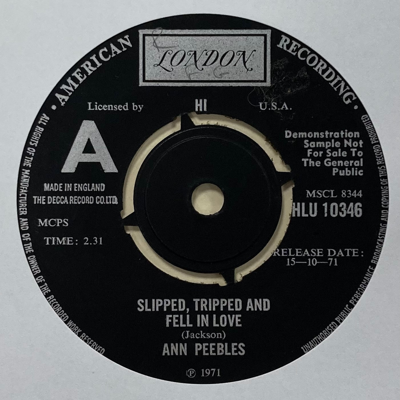 Ann Peebles Slipped, Tripped And Fell In Love PROMO ISSUE 7" SINGLE