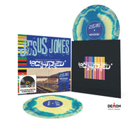 JESUS JONES SCRATCHED - 2 x BLUE & YELLOW MARBLED COLOURED VINYL LP SET (RSD22)