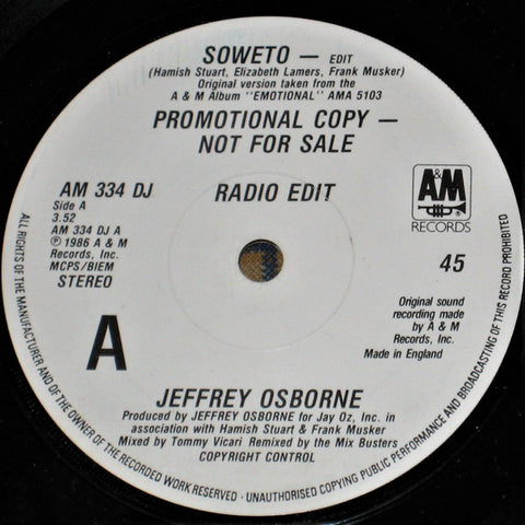 Jeffrey Osborne-Soweto PROMO Only Issue 7"