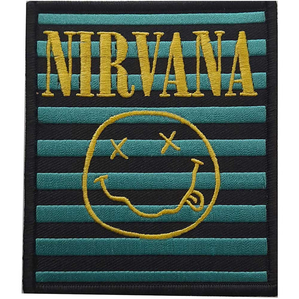 NIRVANA PATCH: LOGO & SMILEY STRIPES NIRVPAT13