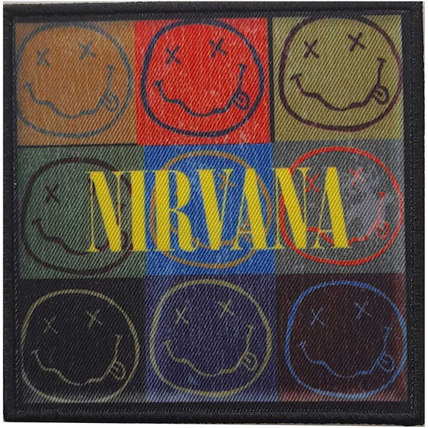 NIRVANA PATCH: DISTRESSED SMILEY BLOCKS NIRVPAT14