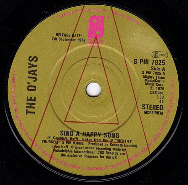 The O'Jays - Sing A Happy Song 7" PROMO