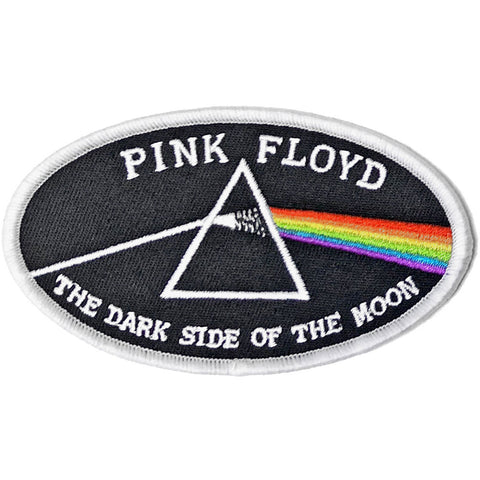 PINK FLOYD PATCH: DARK SIDE OF THE MOON OVAL WHITE BORDER PFPAT07