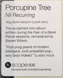 Porcupine Tree ‎– Nil Recurring - CLEAR COLOURED VINYL 180 GRAM LP