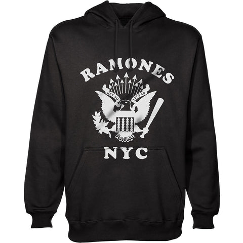 RAMONES HOODIE: RETRO EAGLE NEW YORK CITY LARGE RAHD02MB03