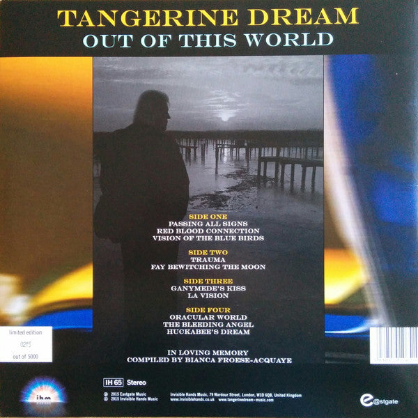Tangerine Dream ‎– Out Of This World - 2 x TANGERINE COLOURED VINYL LP SET