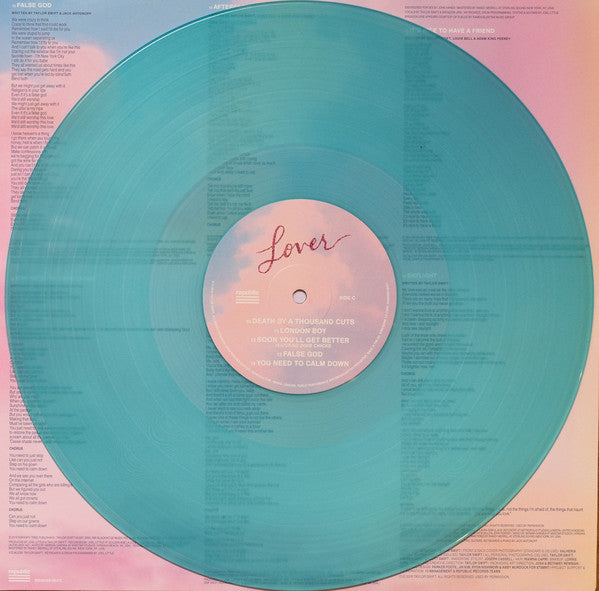 Taylor Swift ‎– Lover - 2 x PINK & LIGHT BLUE COLOURED VINYL LP SET