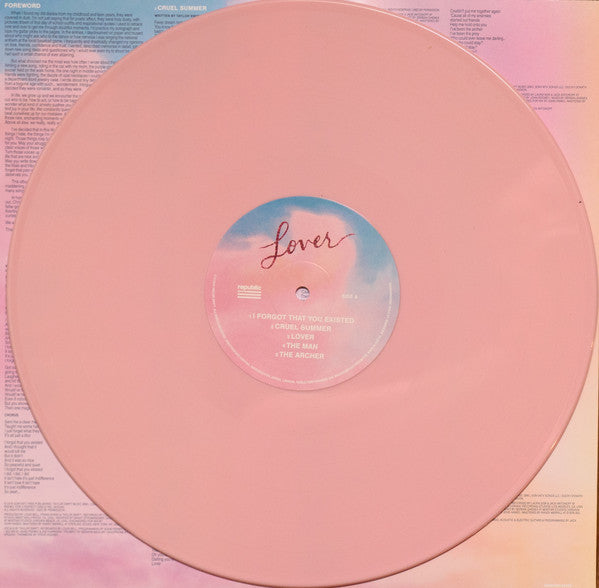 Taylor Swift ‎– Lover - 2 x PINK & LIGHT BLUE COLOURED VINYL LP SET