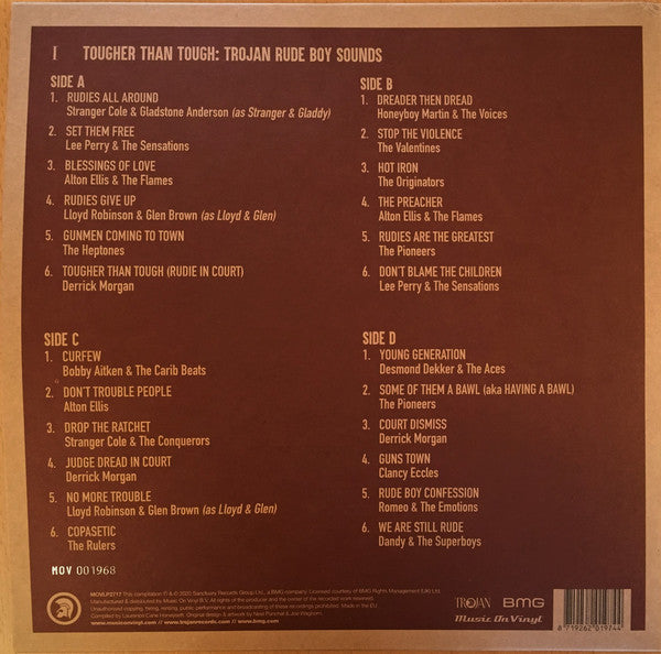Tougher Than Tough: Trojan Rude Boy Sounds 2 x ORANGE COLOURED VINYL 180 GRAM LP SET