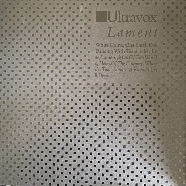 Ultravox ‎– Lament - 180 GRAM VINYL LP - NEW