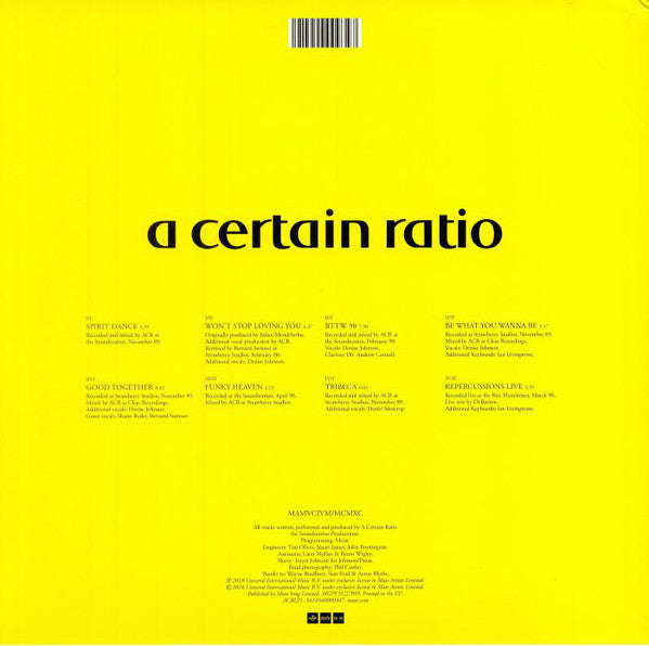 A Certain Ratio ‎– acr:mcr 2 x CLEAR COLOURED VINYL LP SET