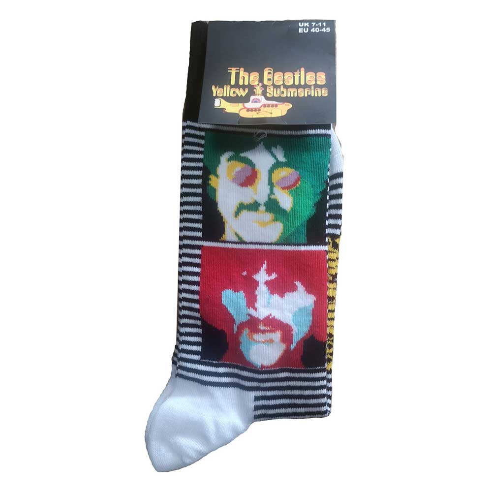 THE BEATLES ANKLE SOCKS: YELLOW SUBMARINE SEA OF SCIENCE FACES YSSCK05MB