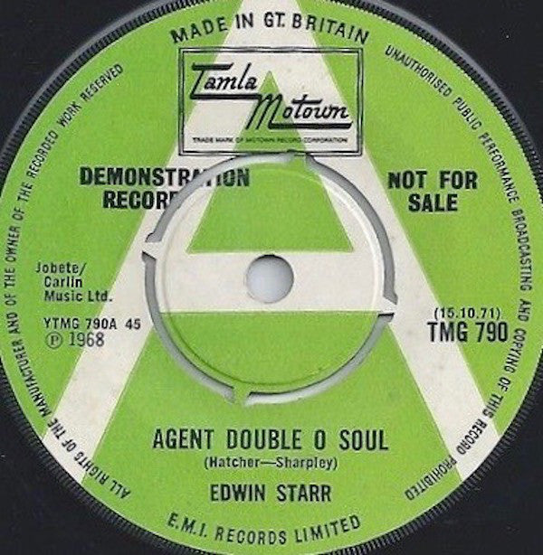 Edwin Starr – Agent Double O Soul / Back Street DEMO Only Issue 7"