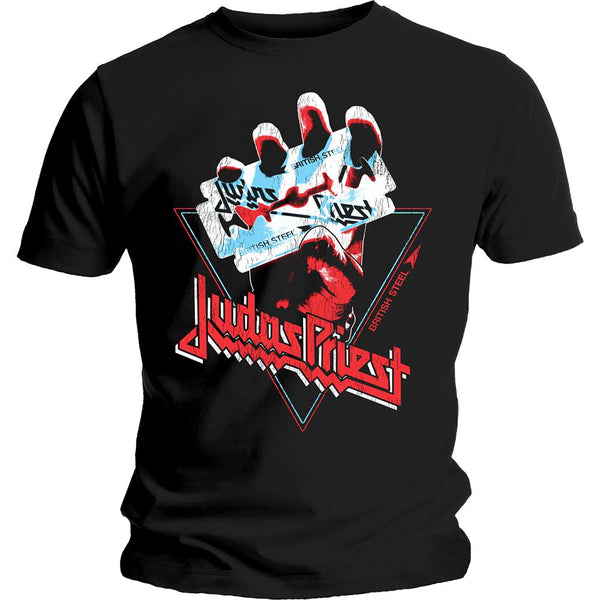 JUDAS PRIEST T-SHIRT: BRITISH STEEL HAND TRIANGLE SMALL JPTEE18MB01