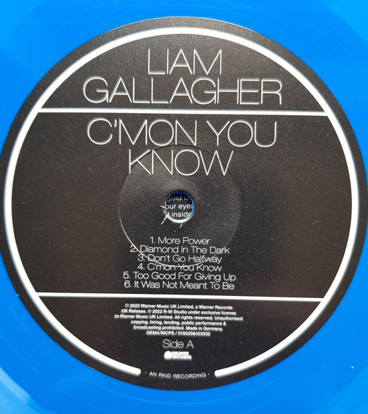 Liam Gallagher – C'mon You Know - BLUE COLOURED VINYL LP