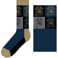 QUEEN ANKLE SOCKS: CREST BLOCKS QUSCK02MN