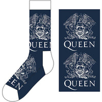 QUEEN ANKLE SOCKS: WHITE CRESTS QUSCK04MN