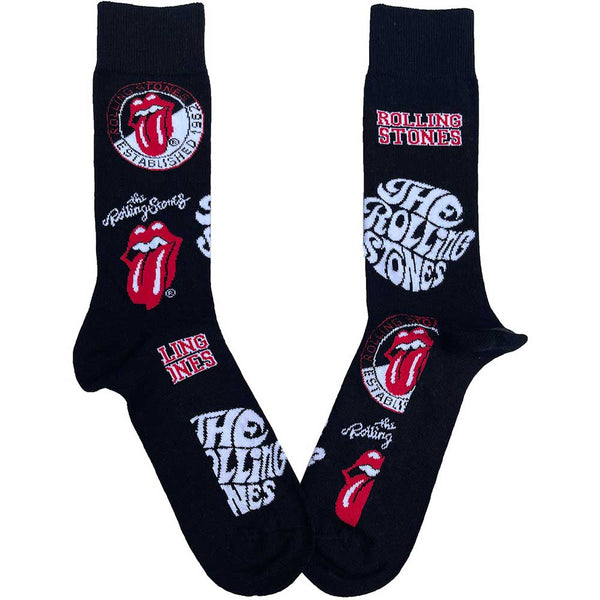 THE ROLLING STONES ANKLE SOCKS: LOGOS RSSCK05MB (UK SIZE 7 - 11)