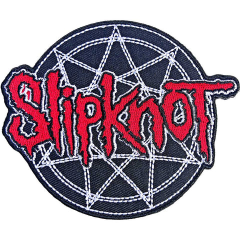 SLIPKNOT PATCH: RED LOGO OVER NONOGRAM SKPAT11